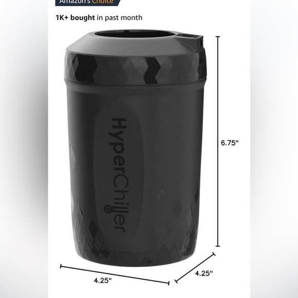HyperChiller Black Beverage Cooler Perfect for Ice Coffees - Picture 1 of 10